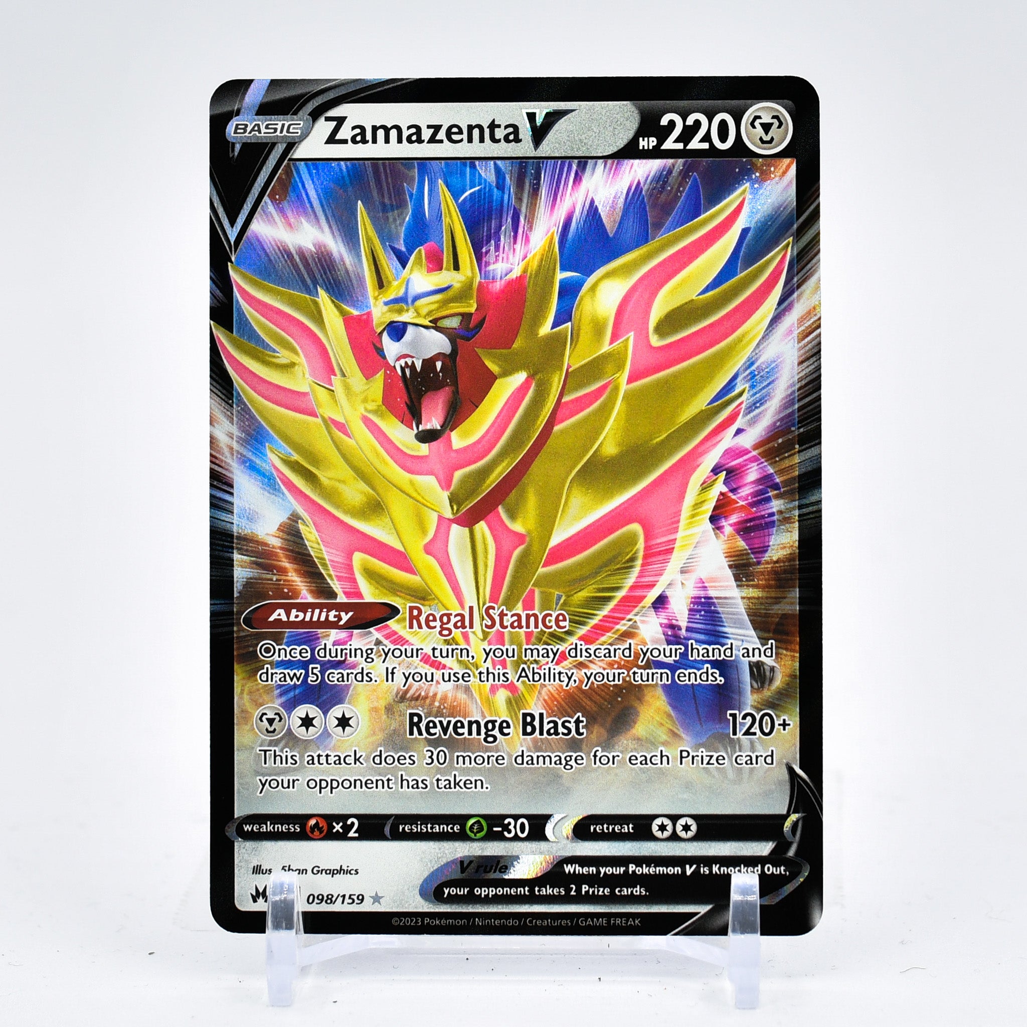 Zamazenta V - 098/159 Crown Zenith Ultra Rare Pokemon - NM/MINT