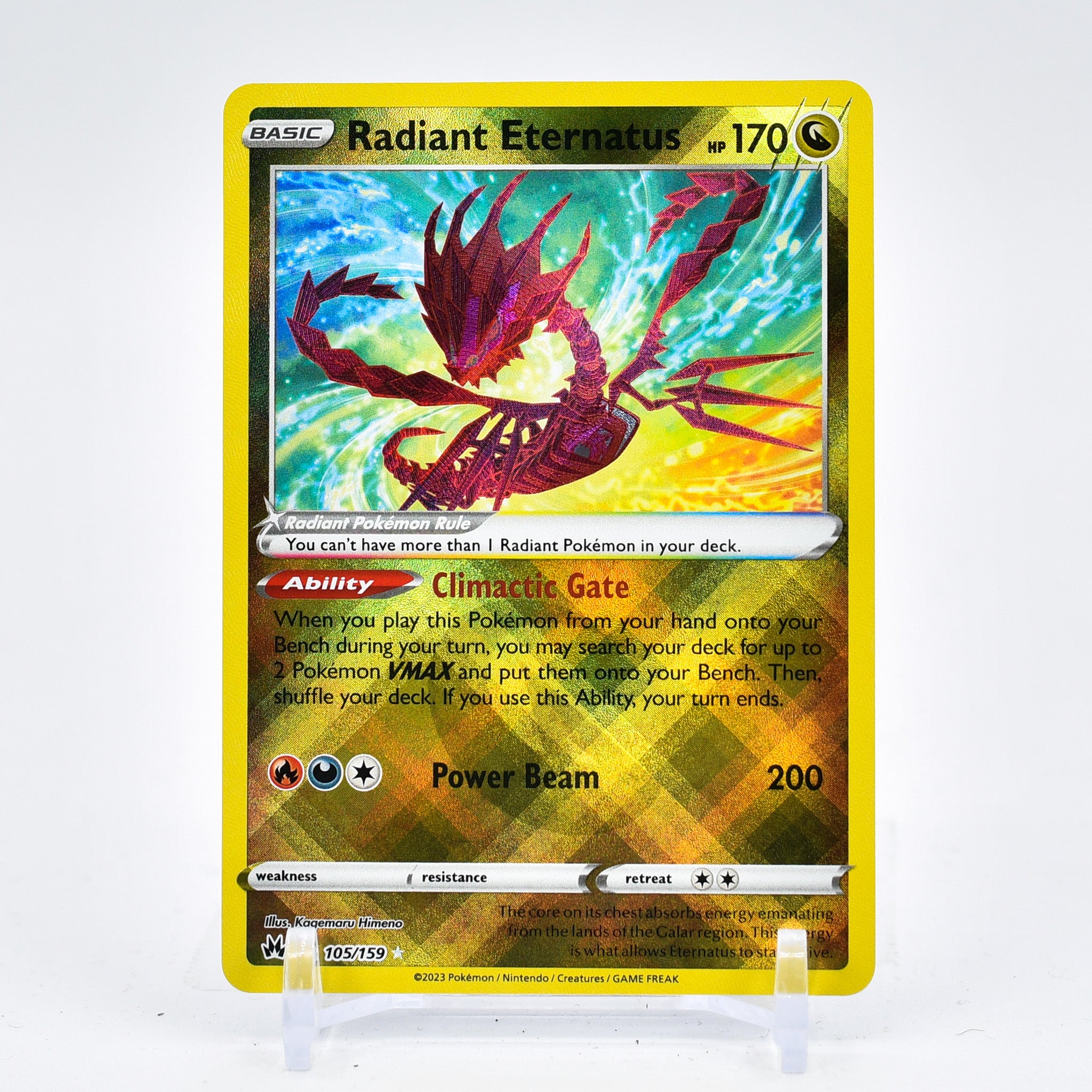 Radiant Eternatus - 105/159 Crown Zenith SHINY Holo Rare Pokemon - NM/MINT