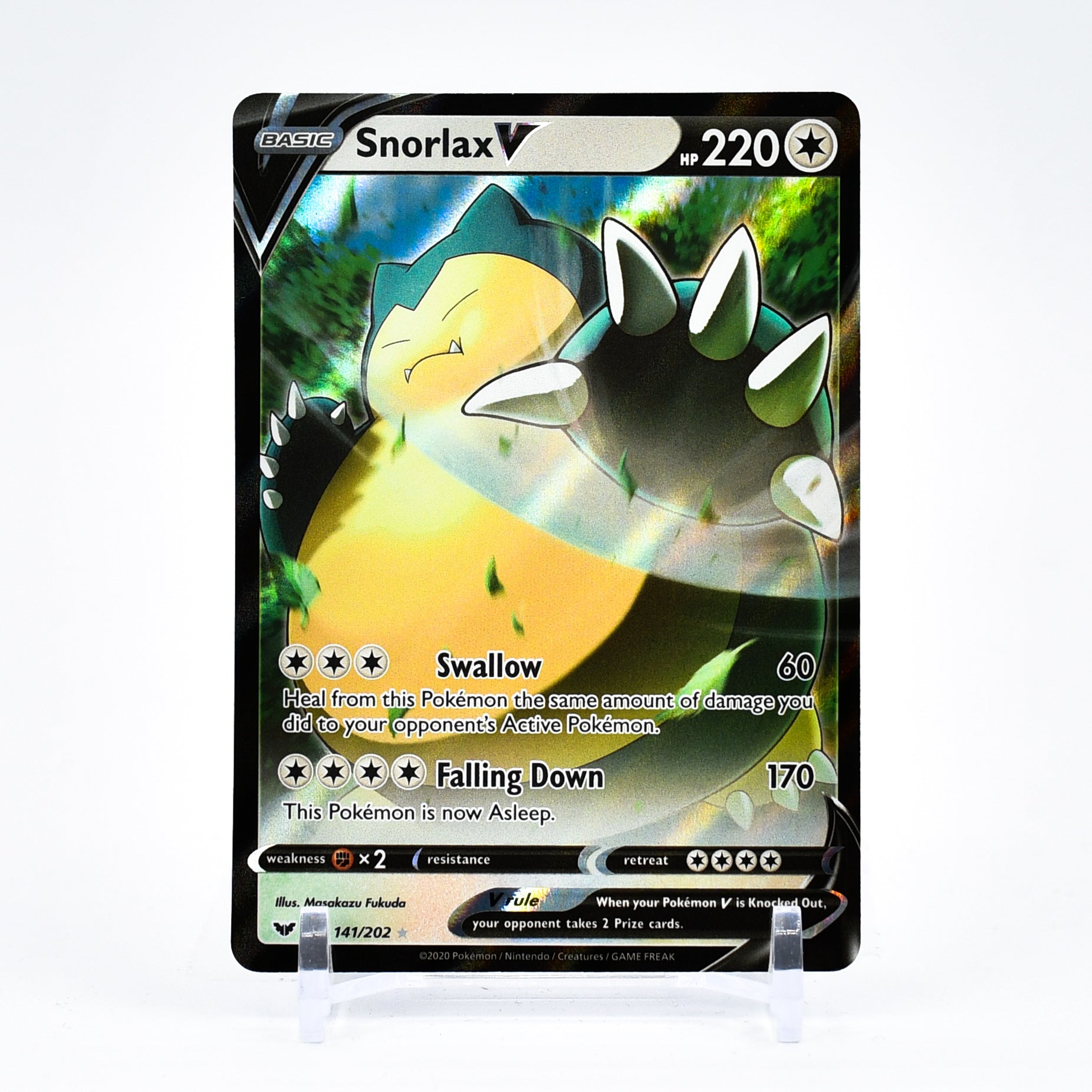 Snorlax V - 141/202 Sword & Shield Ultra Rare Pokemon - NM/MINT