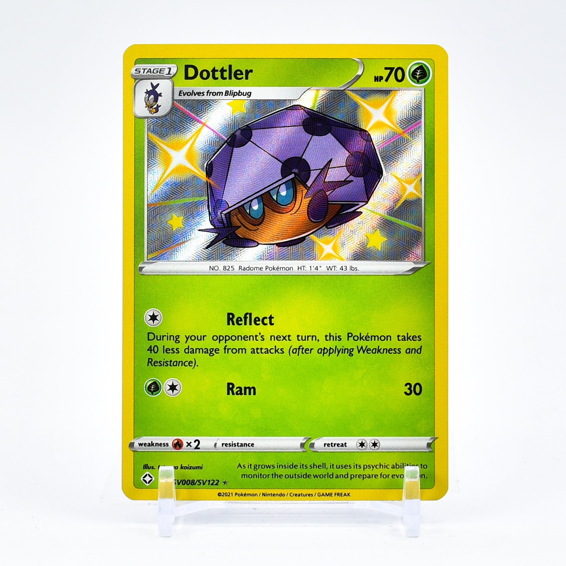 Dottler - SV008/SV122 Shining Fates SHINY Holo Rare Pokemon - NM/MINT