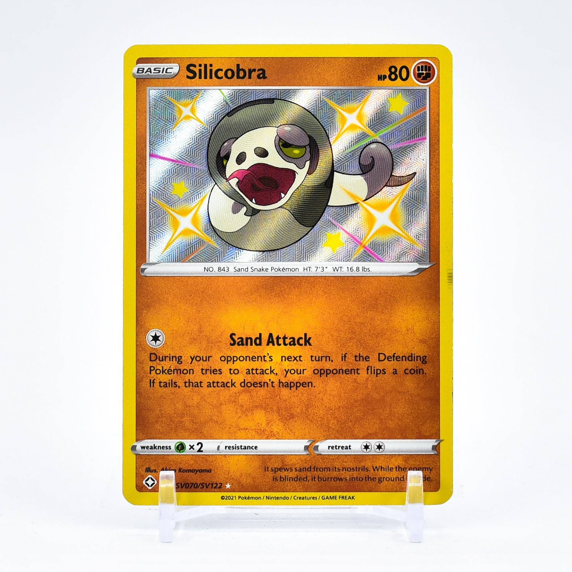Silicobra - SV070/SV122 Shining Fates SHINY Holo Rare Pokemon - NM/MINT
