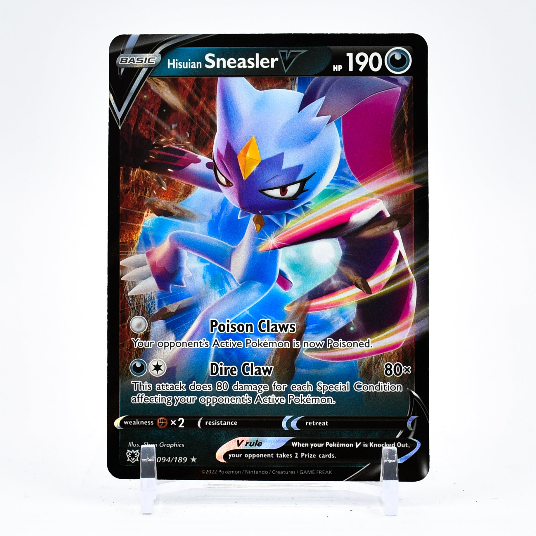 Hisuian Sneasler V - 094/189 Astral Radiance Ultra Rare Pokemon - NM/MINT