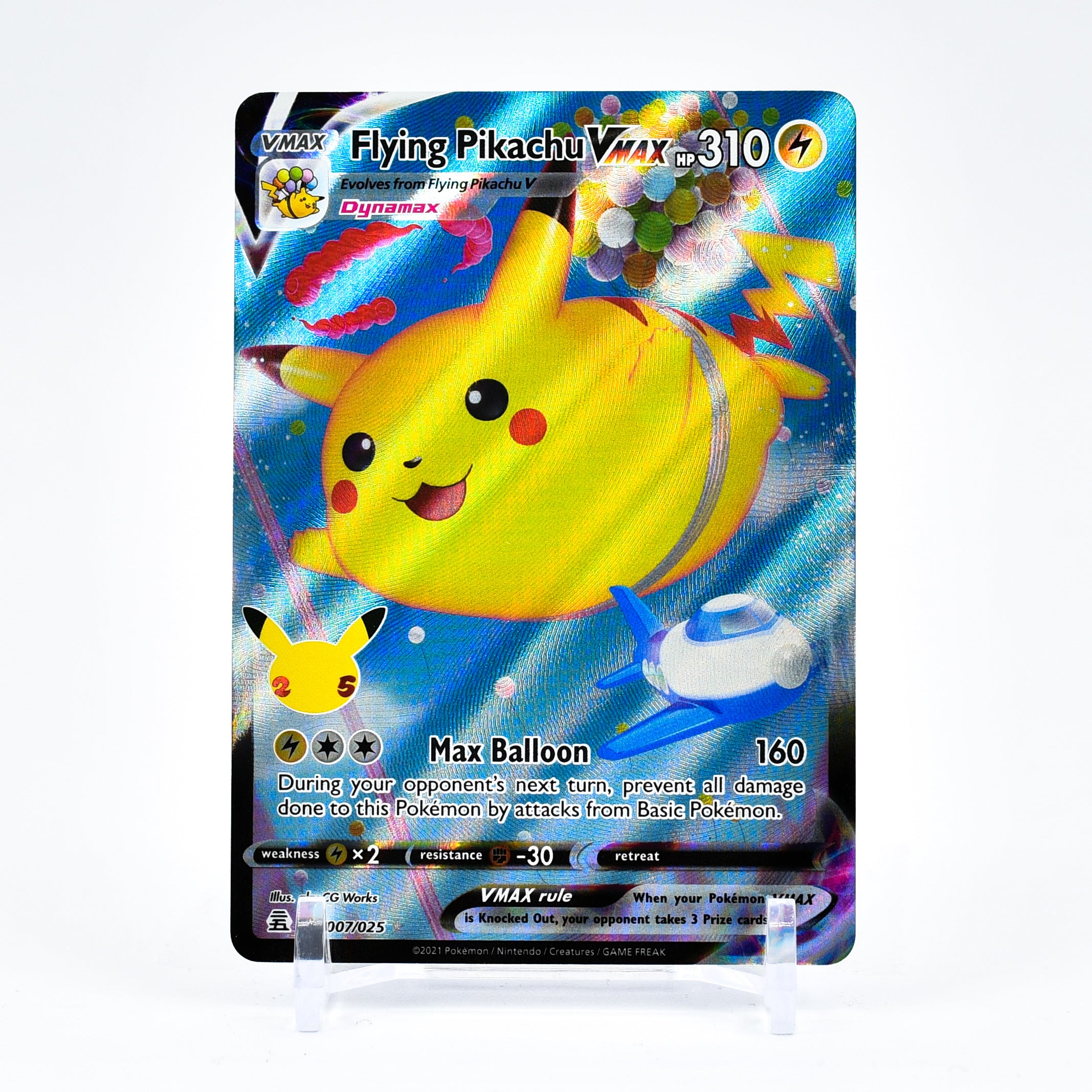 Flying Pikachu Vmax - 007/025 Celebrations 25th Anniversary ULTRA RARE Pokemon - NM/MINT