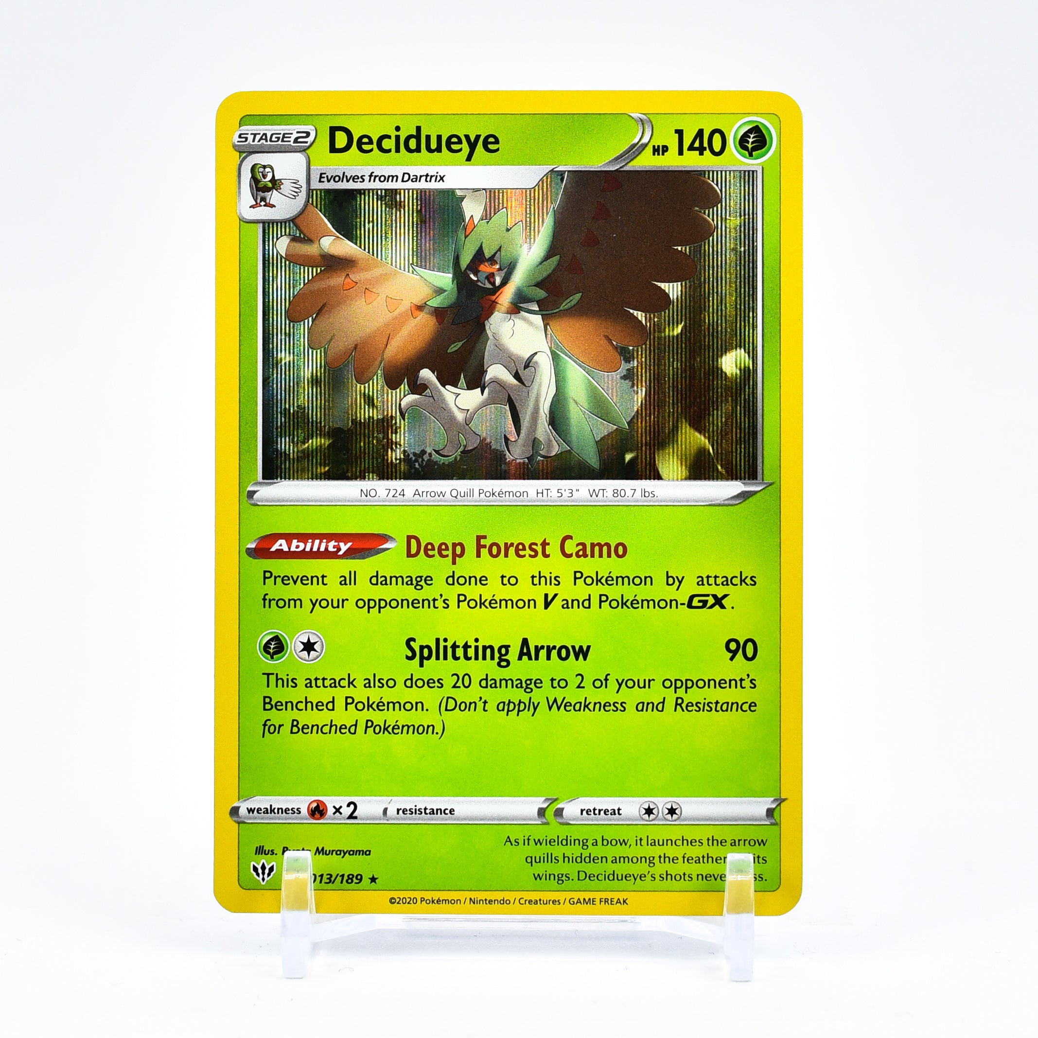 Decidueye - 013/189 Darkness Ablaze Holo Rare Pokemon - NM/MINT