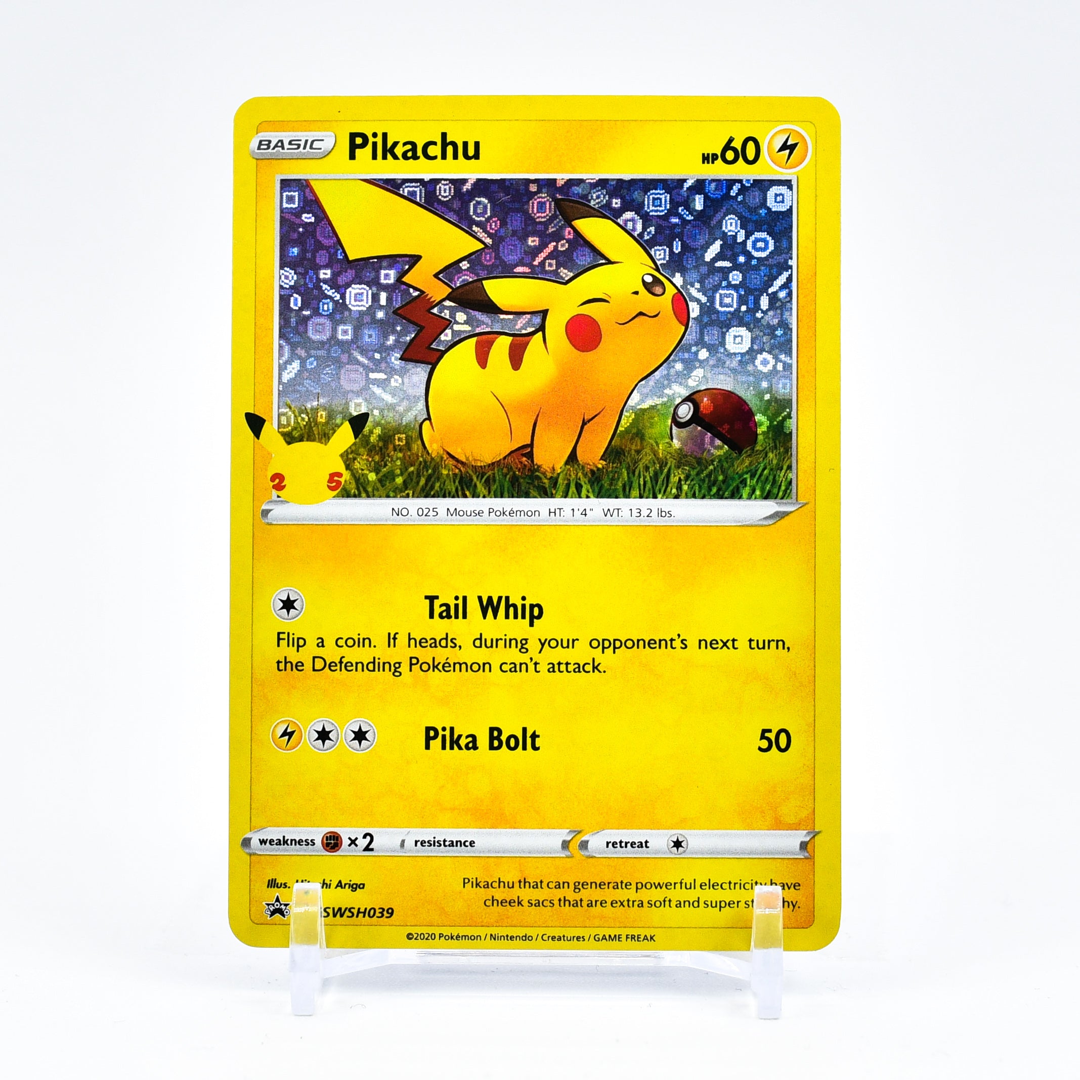 Pikachu - SWSH039 Black Star Promo 25th Anniversary Stamped Holo Pokemon - NM/MINT