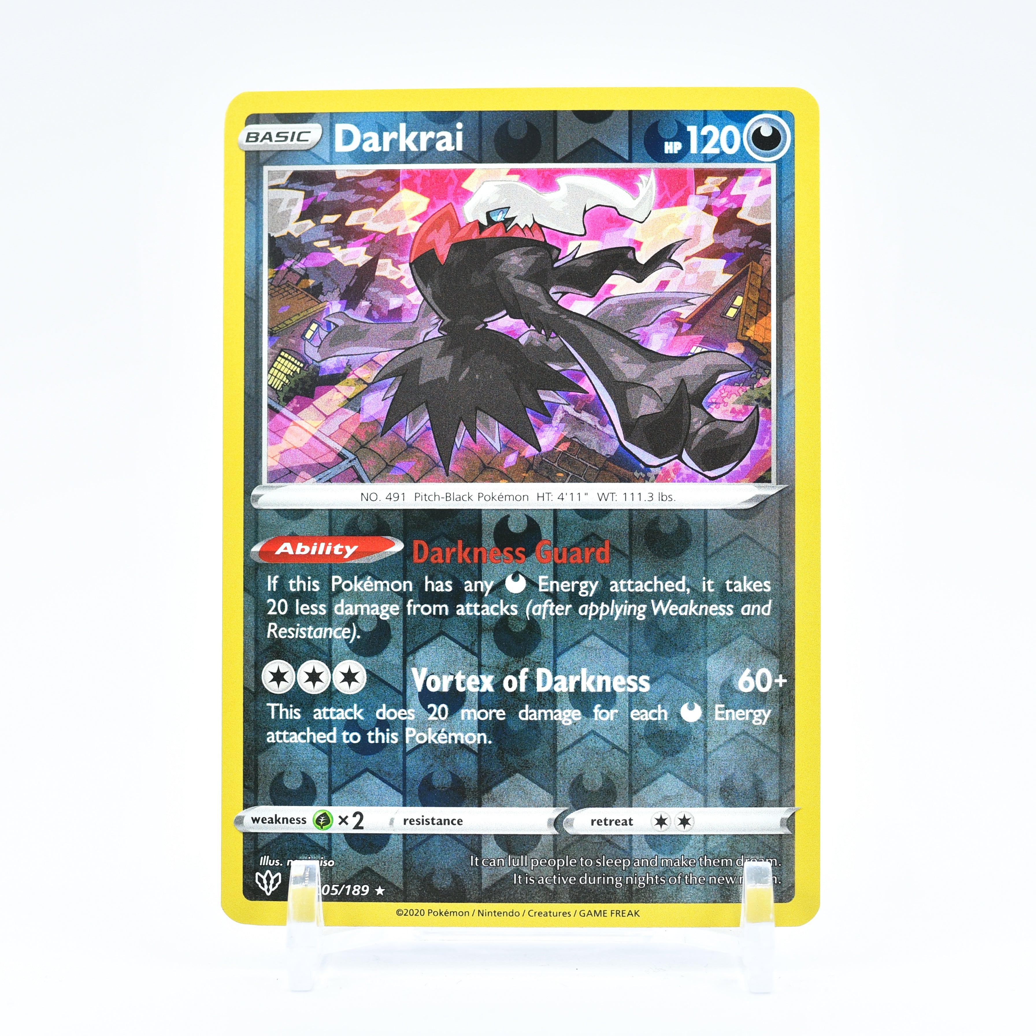 Darkrai - 105/189 Darkness Ablaze Reverse Holo Rare Pokemon - NM/MINT