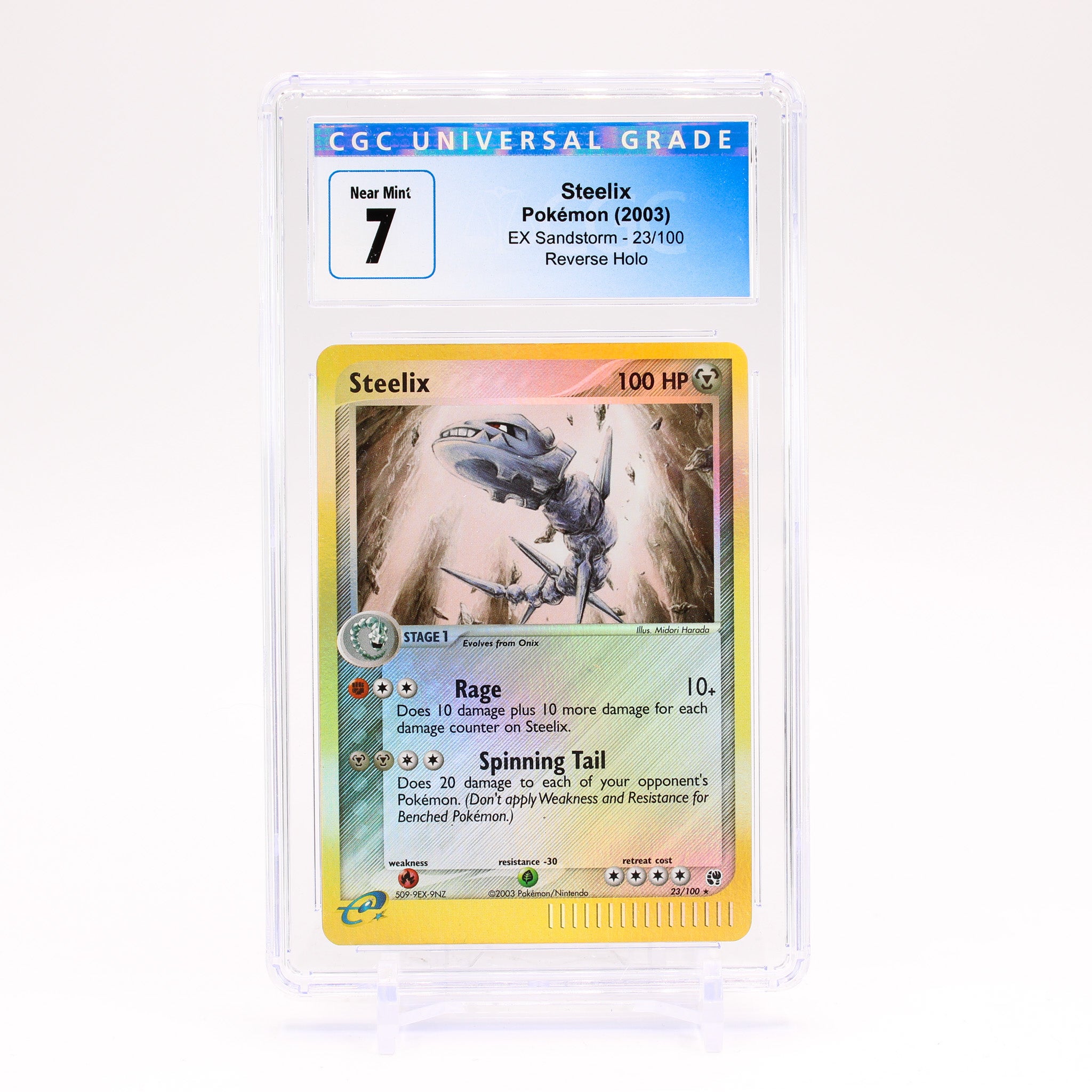 Steelix - 23/100 CGC 7 EX Sandstorm Reverse Holo Rare Pokemon - NM