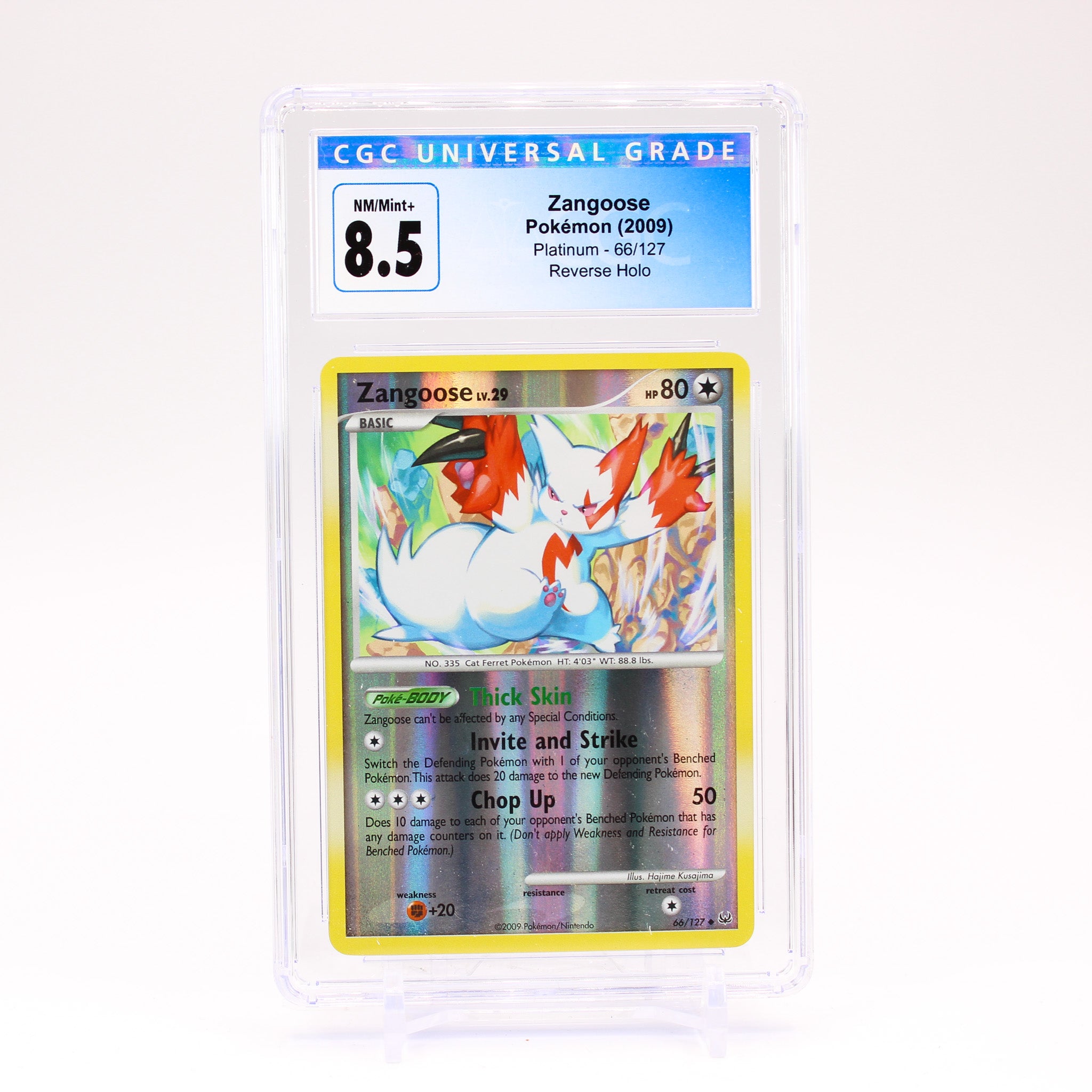 Zangoose - 66/127 CGC 8.5 Platinum Reverse Holo Pokemon - NM/MINT+