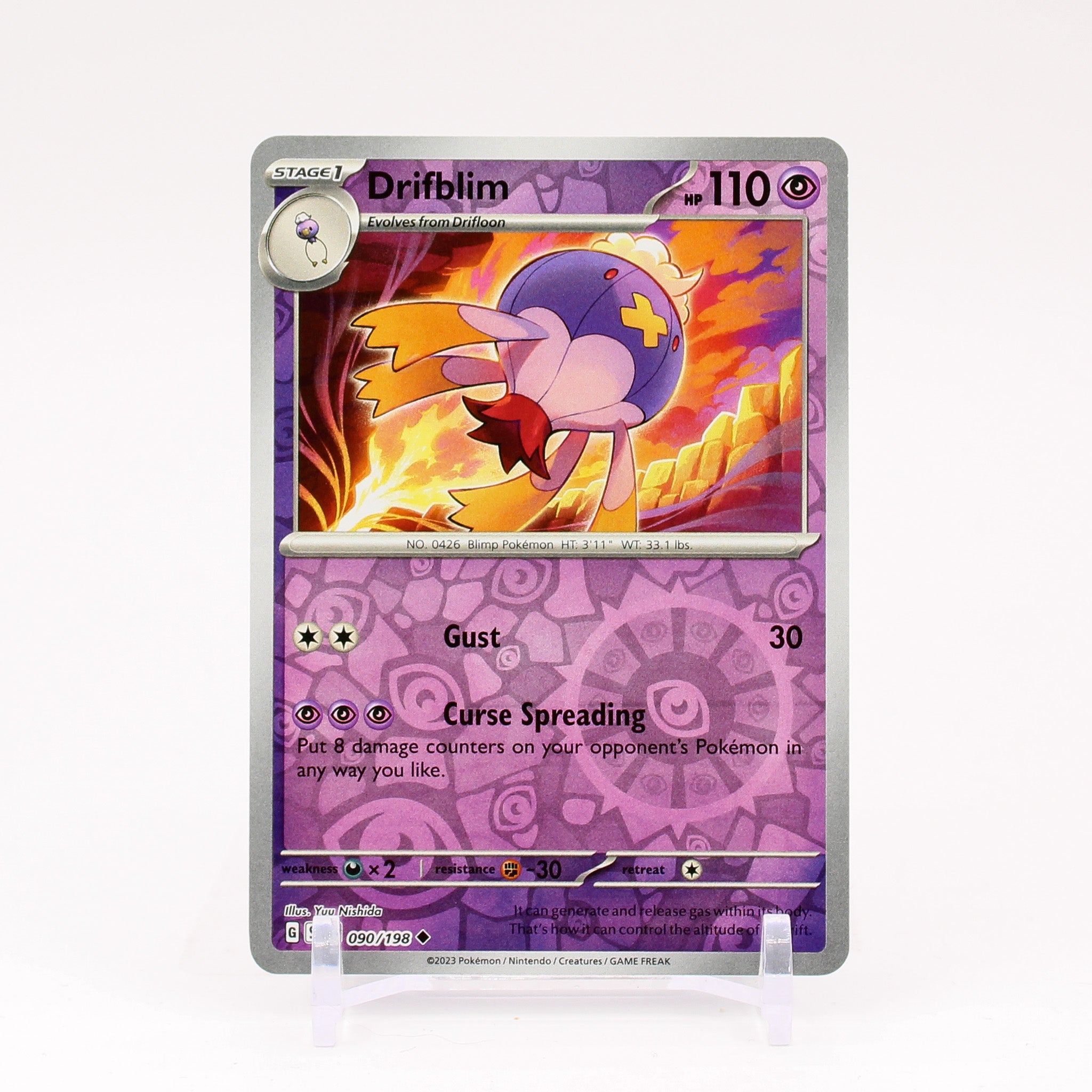 Drifblim - 090/198 Scarlet & Violet Reverse Holo Uncommon Pokemon - NM/MINT