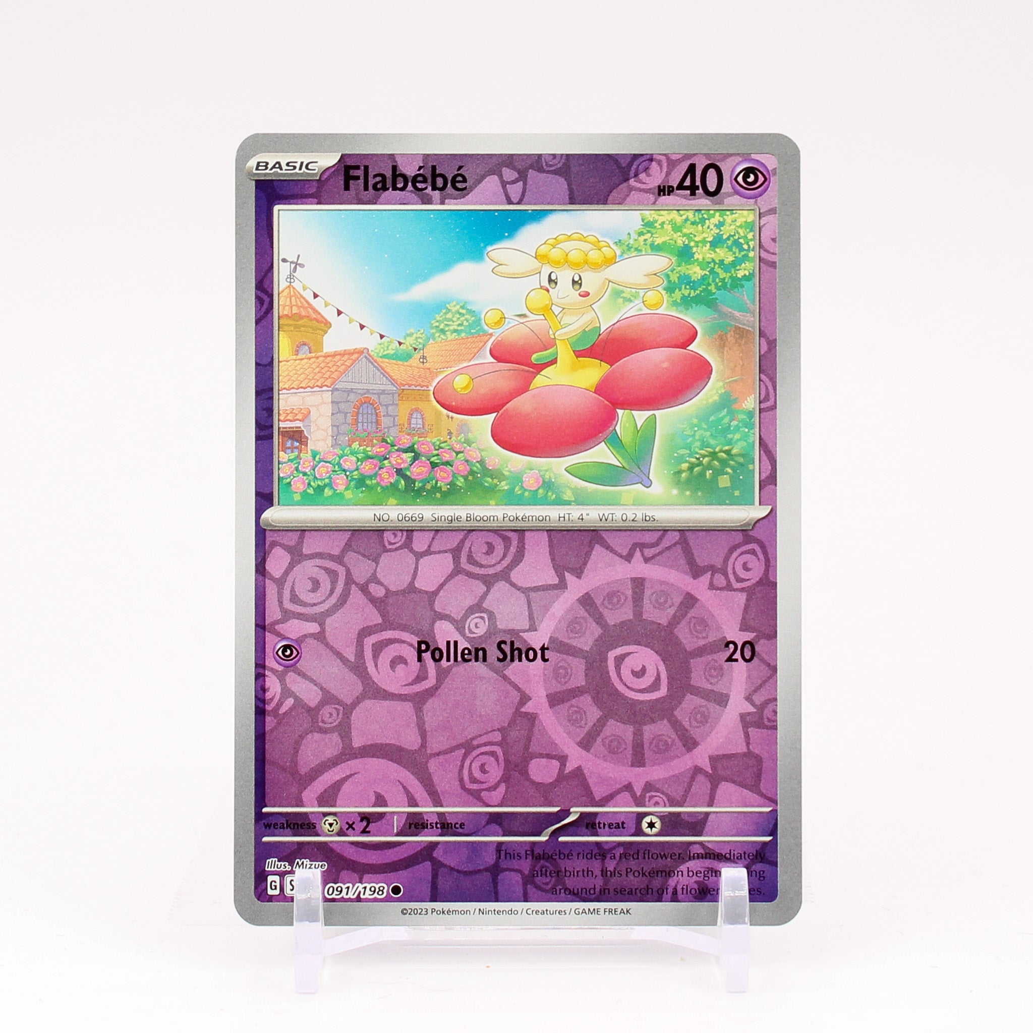 Flabebe - 091/198 Scarlet & Violet Reverse Holo Common Pokemon - NM/MINT