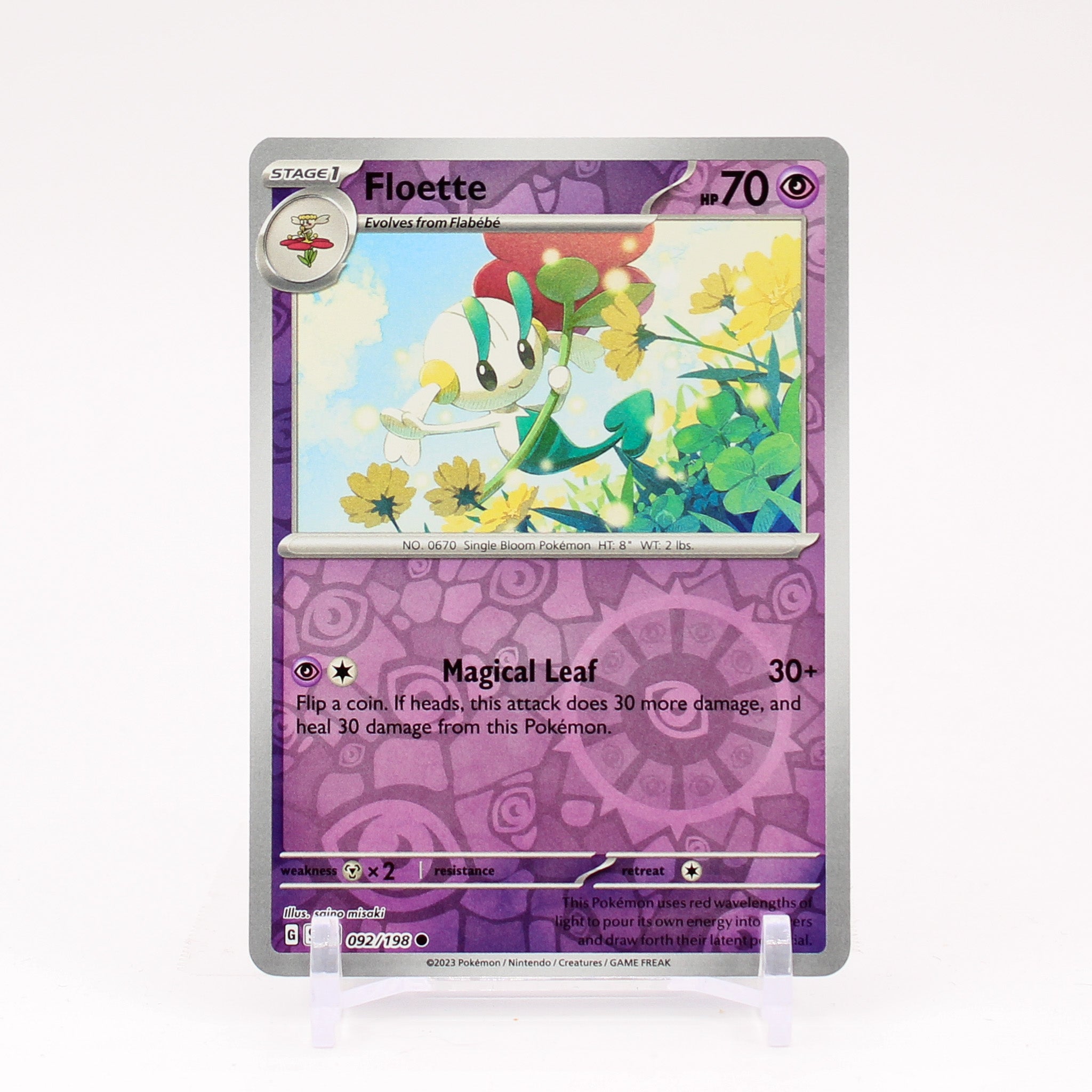 Floette - 092/198 Scarlet & Violet Reverse Holo Common Pokemon - NM/MINT