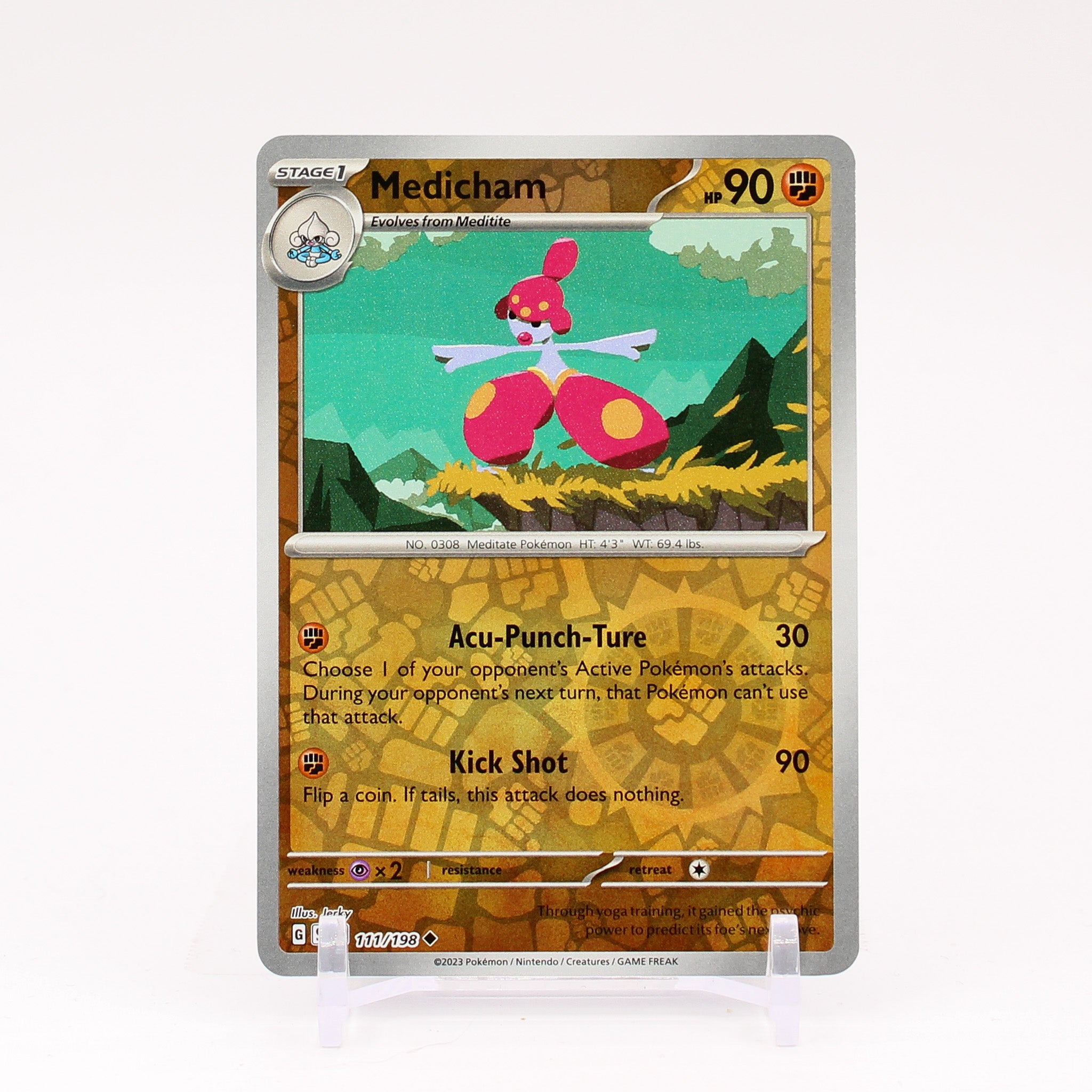 Medicham - 111/198 Scarlet & Violet Reverse Holo Uncommon Pokemon - NM/MINT