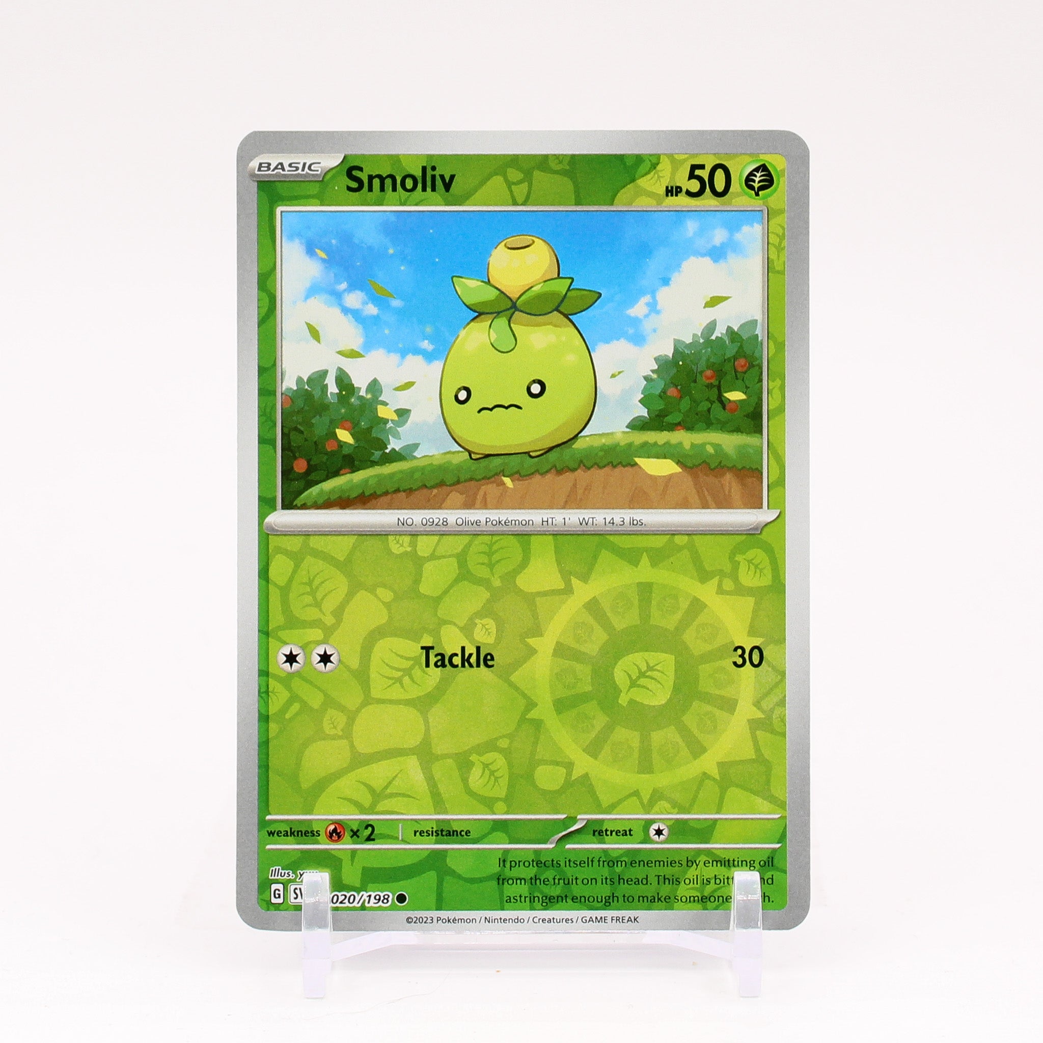 Smoliv - 020/198 Scarlet & Violet Reverse Holo Common Pokemon - NM/MINT