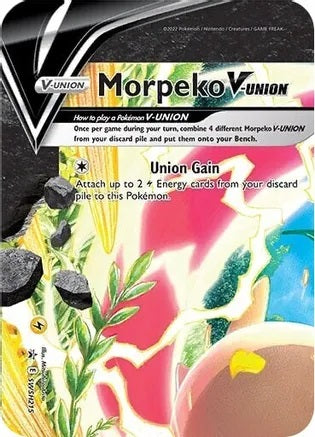 Morpeko V Union - SWSH215 TOP LEFT Black Star Promo Pokemon - NM/MINT