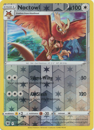 Noctowl - 121/189 Astral Radiance Reverse Holo Uncommon Pokemon - NM/MINT