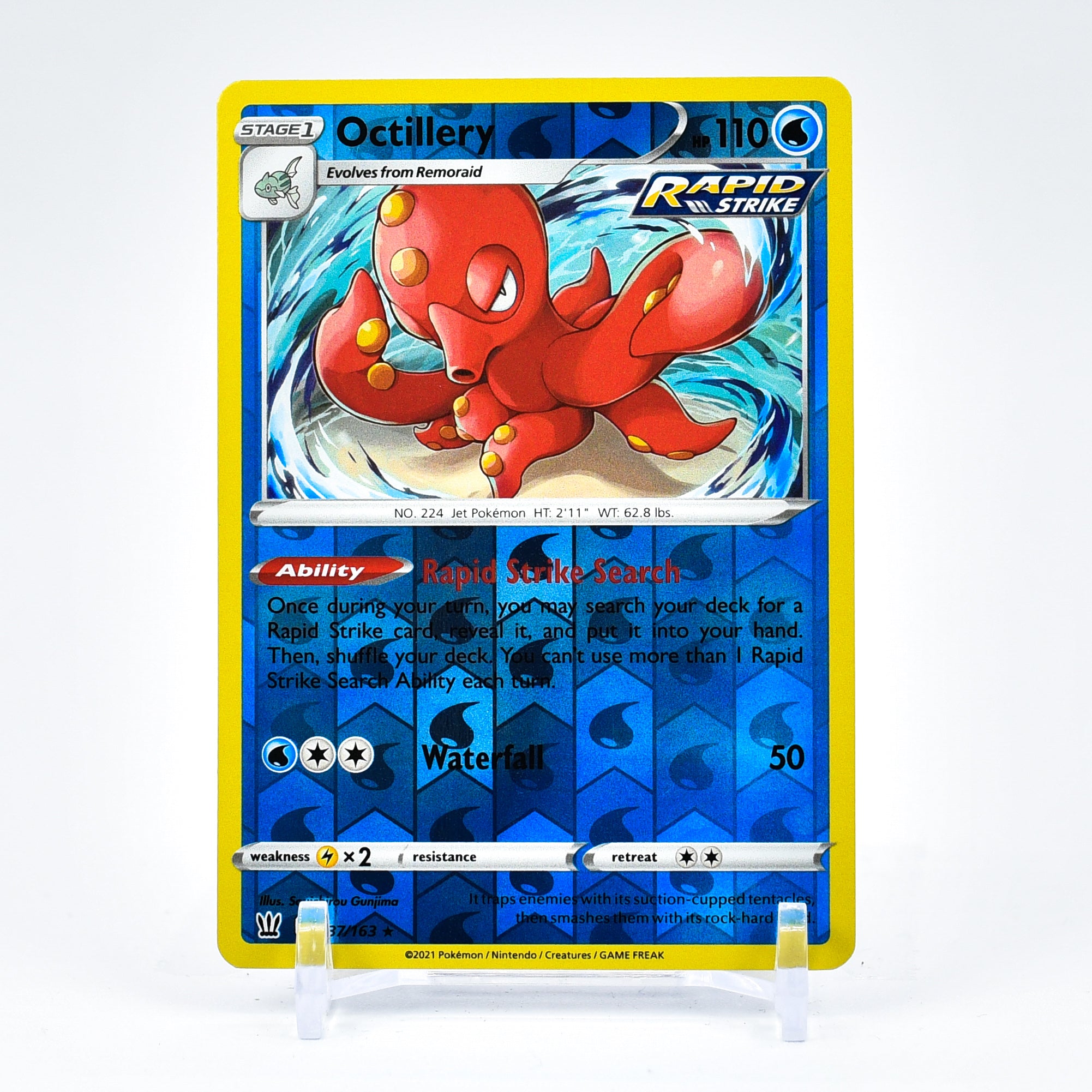 Octillery - 037/163 Battle Styles Reverse Holo Rare Pokemon - NM/MINT