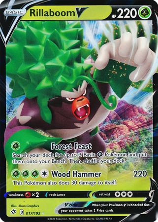 Rillaboom V - 017/192 Rebel Clash Ultra Rare Pokemon - NM/MINT
