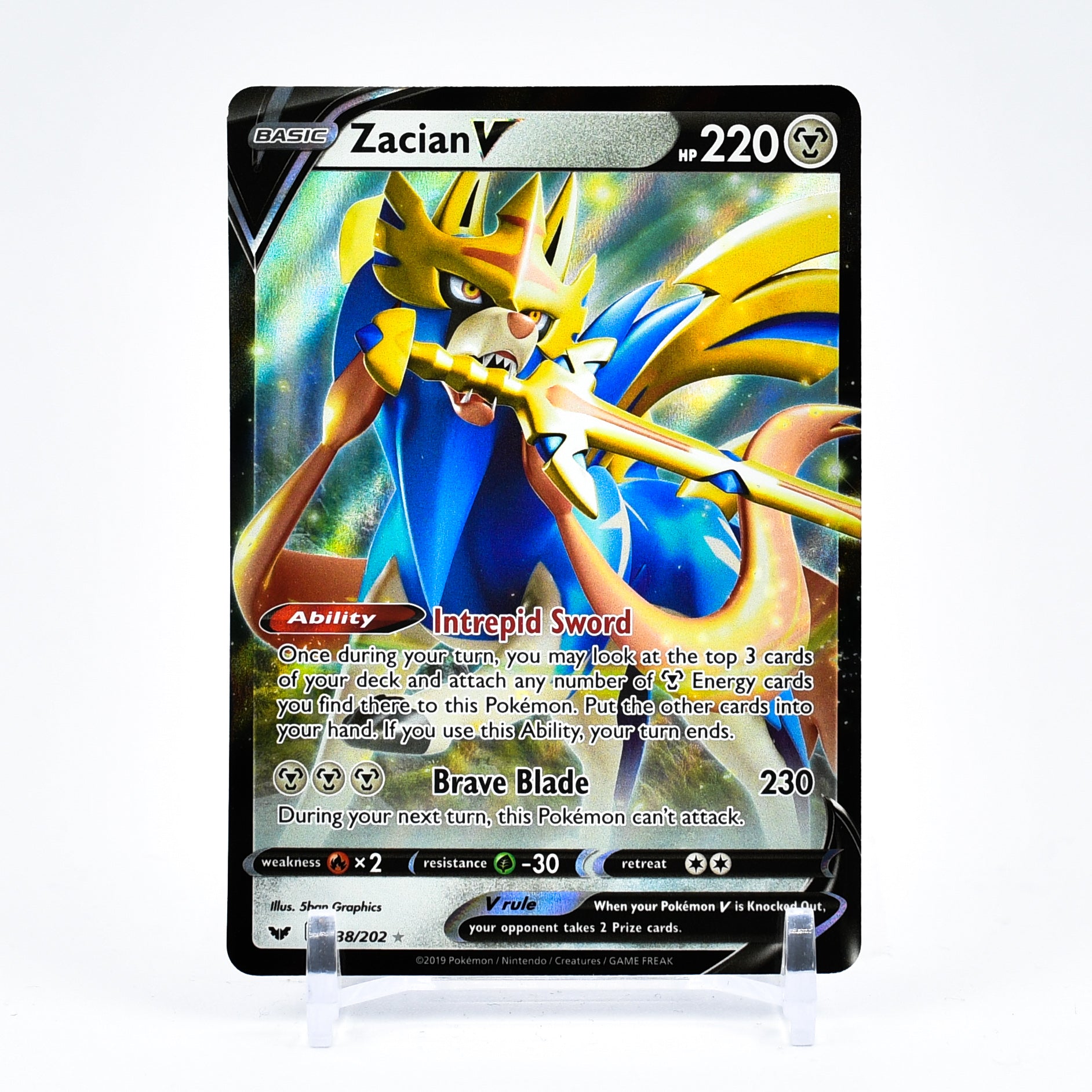 Zacian V - 138/202 Sword & Shield Ultra Rare Pokemon - NM/MINT